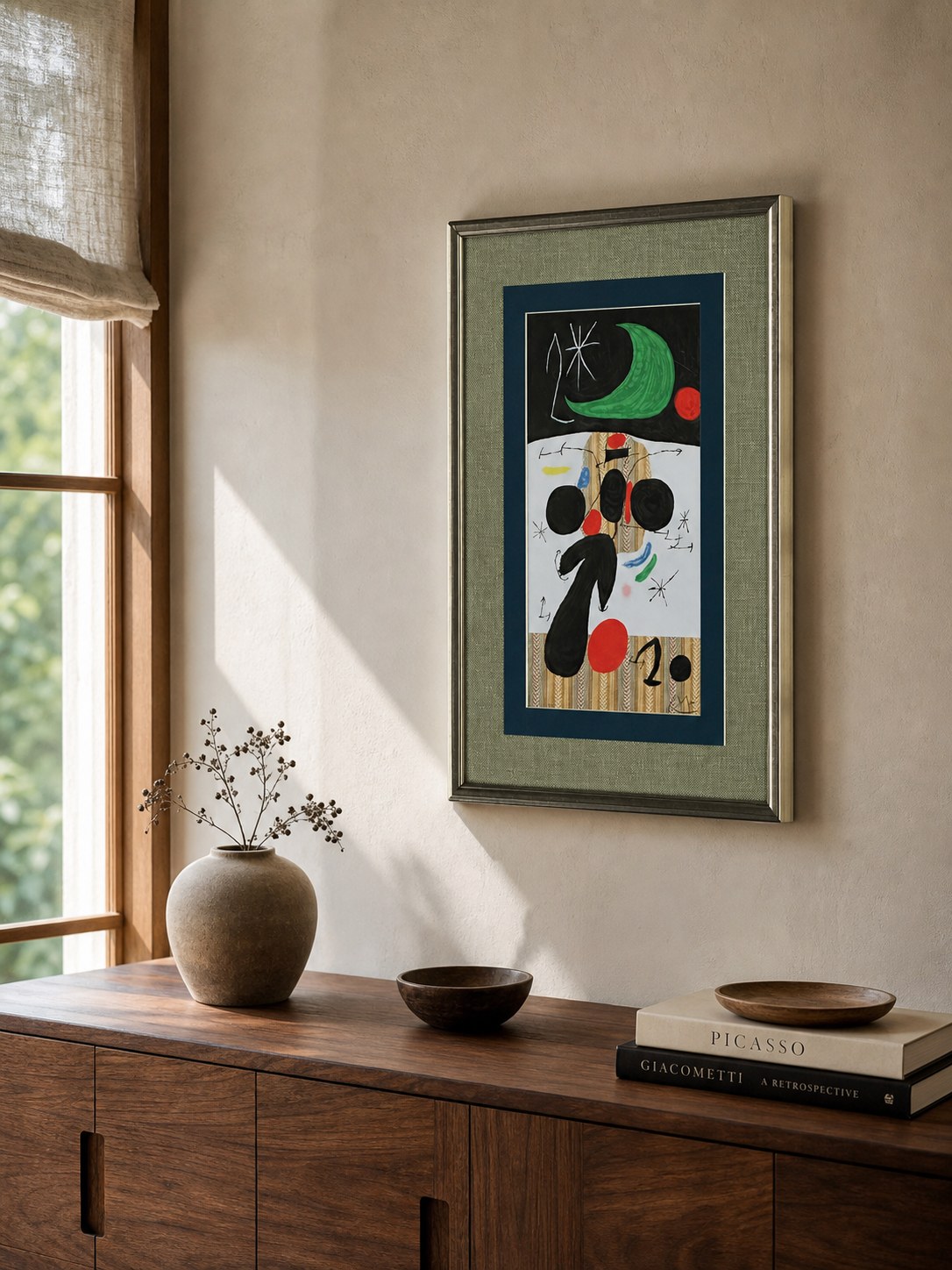 MOOJI ART framed abstract wall art in a living room, product 3925997461
