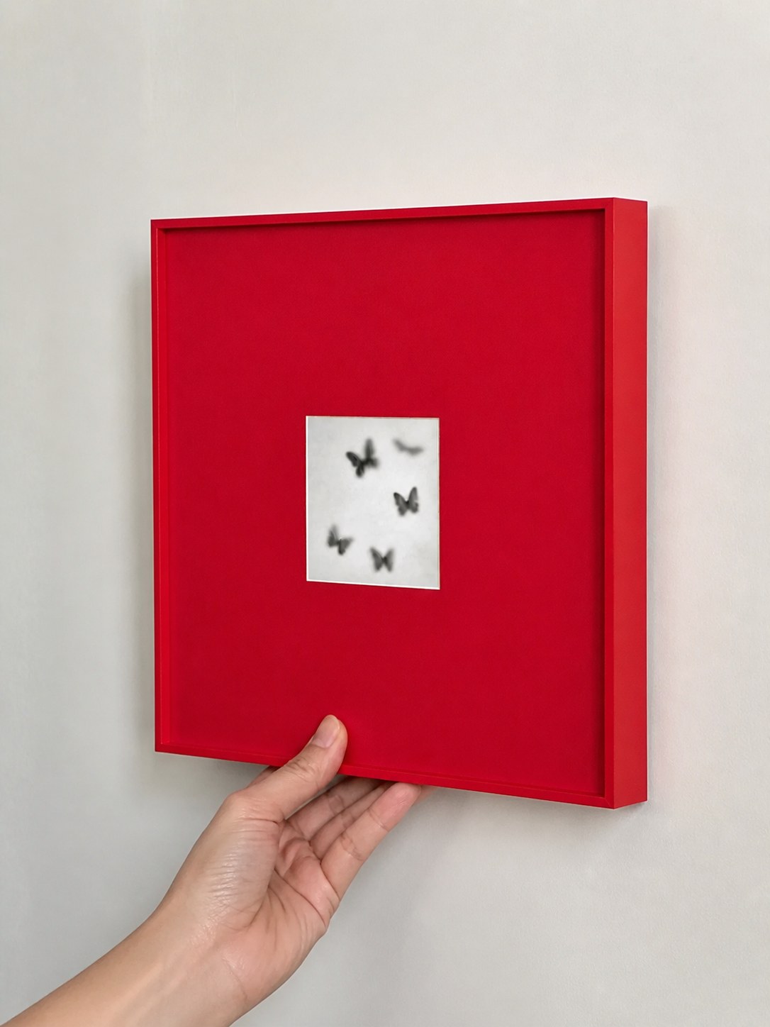 MOOJI ART red framed handheld interaction view, product 3925997456