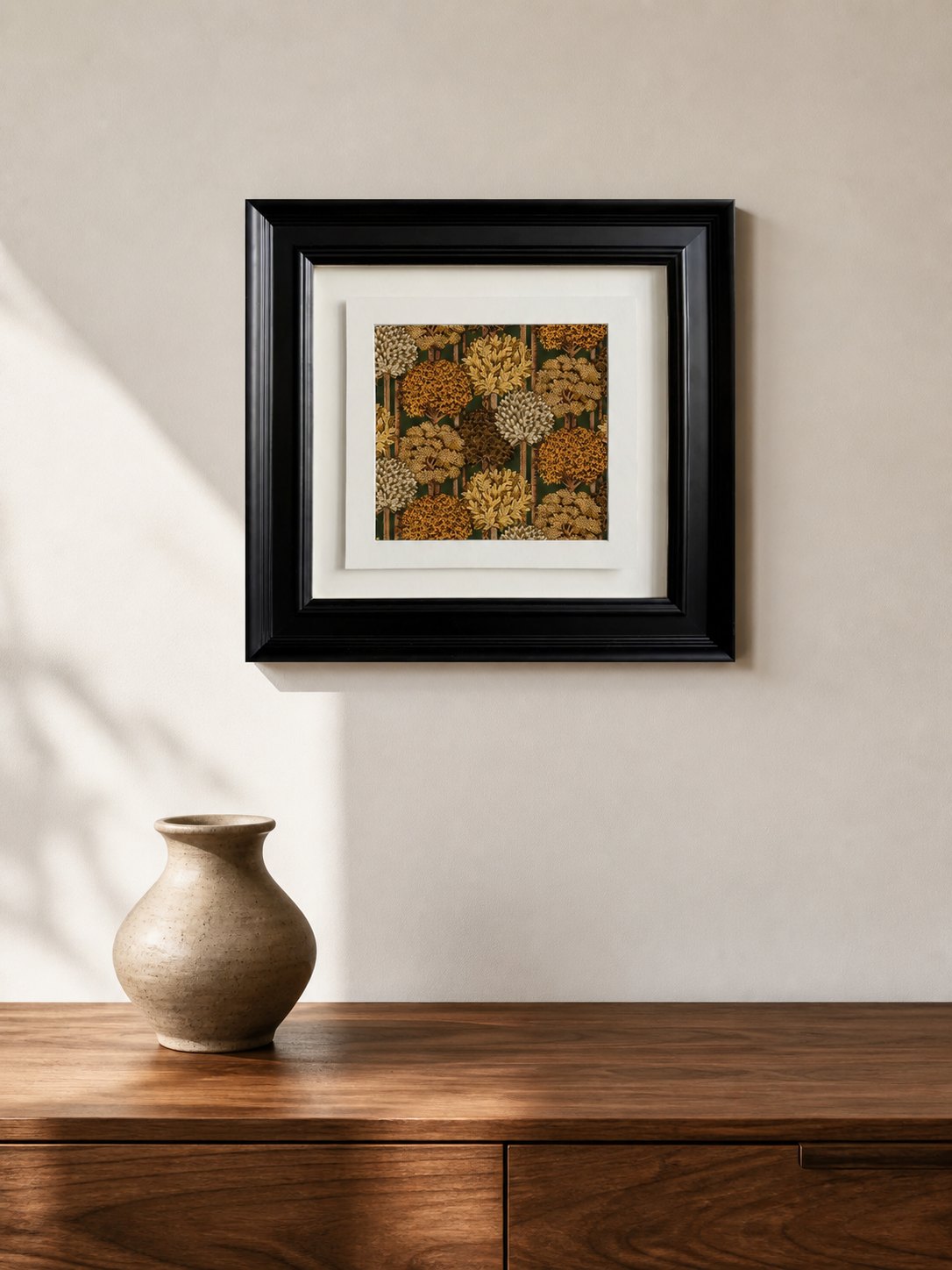 MOOJI ART modern minimalist abstract artwork collection, Botanical cluster artwork in a black wood frame, product 3925989612