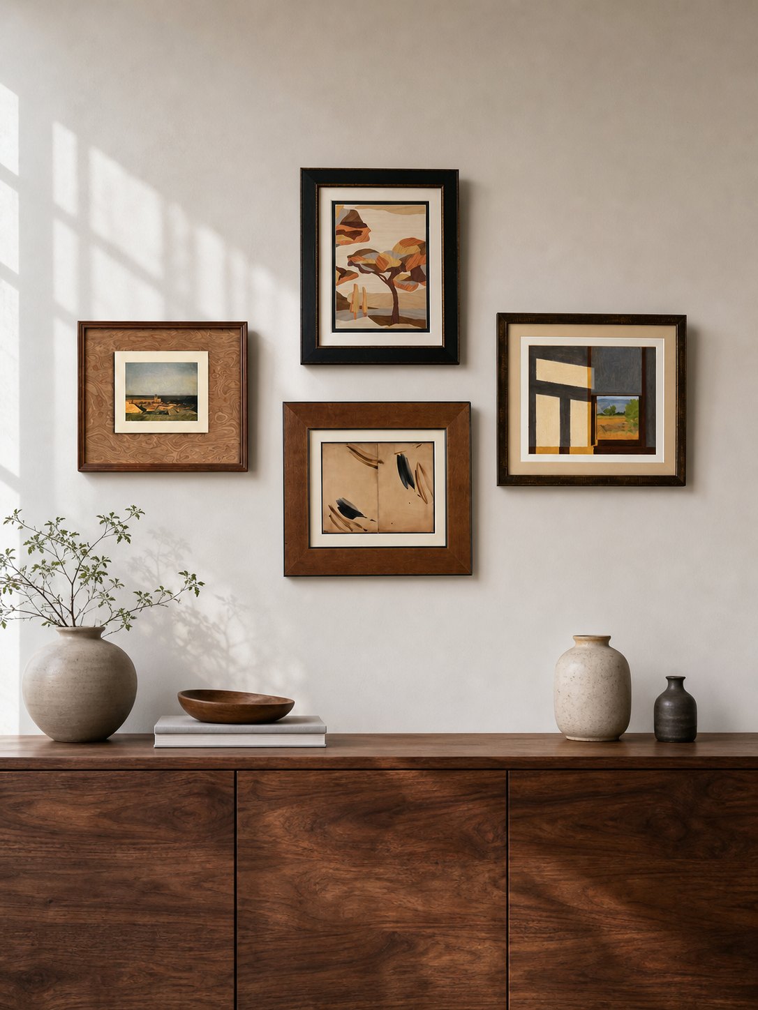 MOOJI ART modern minimalist abstract artwork collection, Four-piece landscape and window gallery set, product 3925989612