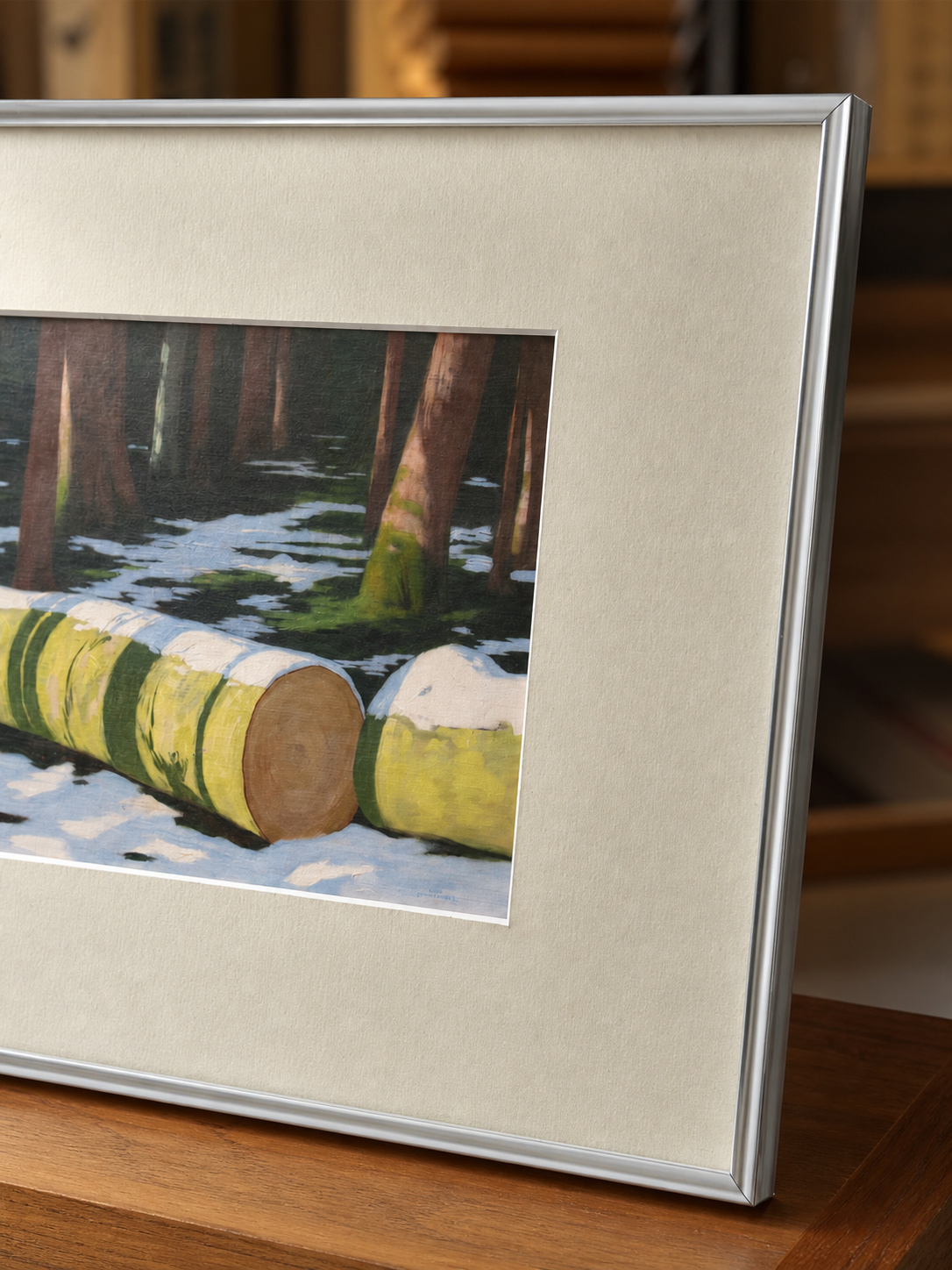MOOJI ART, Tree landscape print surface and silver frame detail, product 3925989610